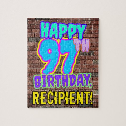 97th Birthday ~ Fun, Urban Graffiti geïnspireerd l Legpuzzel (Verticaal)