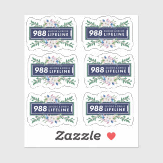 988 autocollant floral suicidaire et de crise