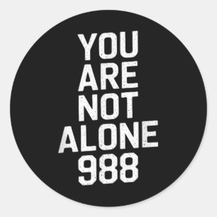 988 Bewustzijn zelfmoordpreventie Ronde Sticker