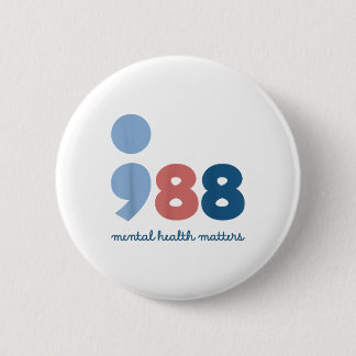 988 Mental Health S Suicide Prevention Awareness  Ronde Button 5,7 Cm