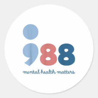 988 Mental Health S Suicide Prevention Awareness  Ronde Sticker