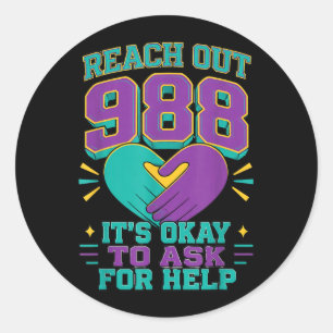 988 Preventie - Neem contact op, het is oké om hul Ronde Sticker