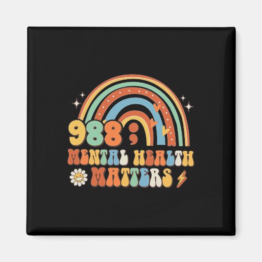 988 Semicolon Geestelijke Gezondheid Aangelegenhed Magneet (Voorkant)