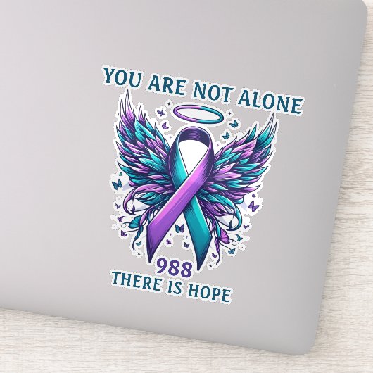 988 Suicide Prevention You Matter Ribbon Support  Sticker (Detail)