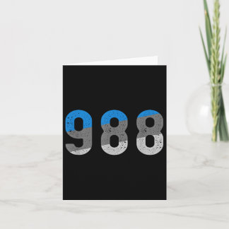 988 T-shirt Suicide Prevention Hotline Health Awar Kaart