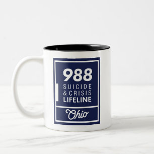 988 Verticale Logo-Mok Tweekleurige Koffiemok