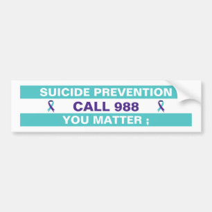 988 Zelfmoord Hotline Preventie Geestelijke Gezond Bumpersticker