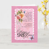 98 années de carte de voeux - roses et papillons (Fleur jaune)