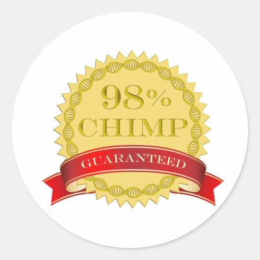 98% Chimp - Gegarandeerd Ronde Sticker (Voorkant)