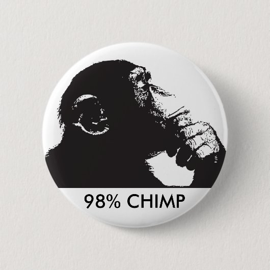 98% CHIMP RONDE BUTTON 5,7 CM (Voorkant)