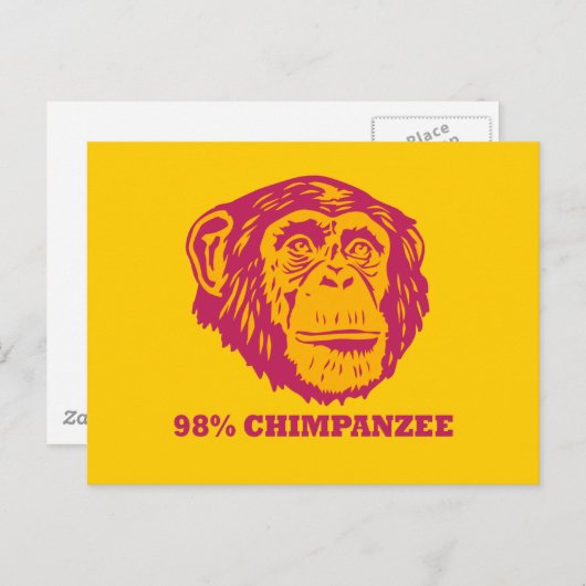 98% chimpansee briefkaart (Voorkant / Achterkant)
