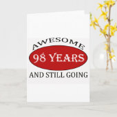 98 jaar oud verjaardagsdesign kaart (Gele Bloem)