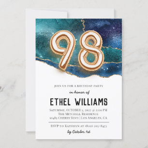 98e anniversaire de fête Invitation