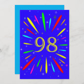 98e anniversaire Fête Invitation Explosion (Devant / Derrière)