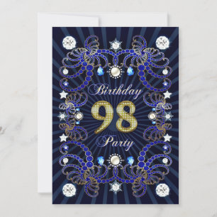 98e anniversaire invitation de fête avec des masse
