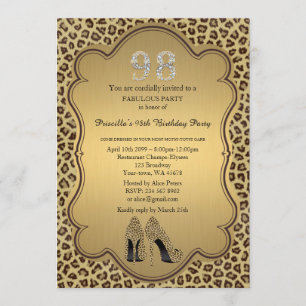 98e invitation anniversaire, numéros diamants, Che