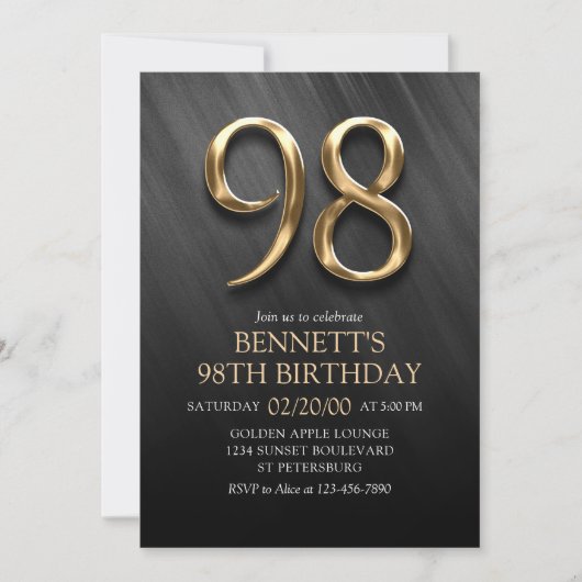 98e Invitation d'anniversaire (Devant)