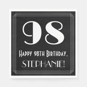 98e verjaardag ~ Art Deco Geïnspireerd als "98", Servet