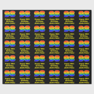98e verjaardag: Leuk, Kleurrijke door de Regenboog Cadeaupapier