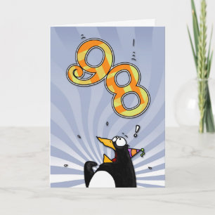 98e verjaardag - Penguin Surprise Kaart