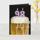 98e verjaardag zwarte bier kaart (Gele Bloem)