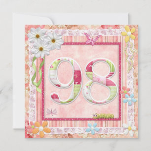98e verjaardagsfeestje scrapbooking stijl kaart