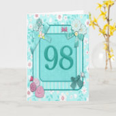 98ème anniversaire carte avec fleurs (Fleur jaune)