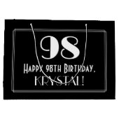 98ste verjaardag: Art Deco Geïnspireerde stijl "98 Groot Cadeauzakje (Achterkant)