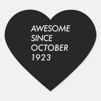 98ste verjaardagscadeau | Geweldige sinds oktober Hart Sticker