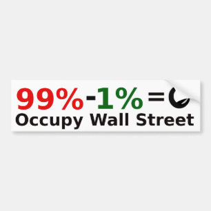 99% - 1% = Singularity, Occupy Wall Street Bumpersticker