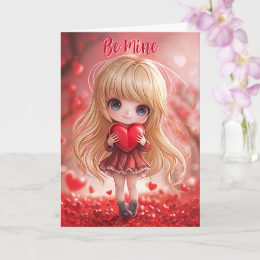 99,9% Carte Chibi Valentine parfaite (Orchidée)