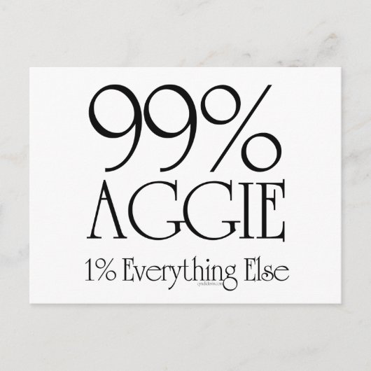 99% Aggie Briefkaart (Voorkant)