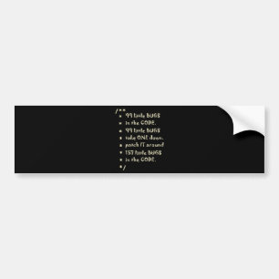 99 bugs in Code Software Funny Engineer Tester Bumpersticker