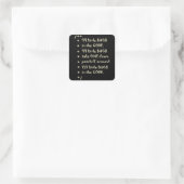 99 bugs in Code Software Funny Engineer Tester Vierkante Sticker (Tas)