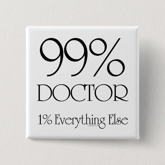 99% dokter vierkante button 5,1 cm (Voorkant)