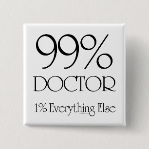 99% dokter vierkante button 5,1 cm