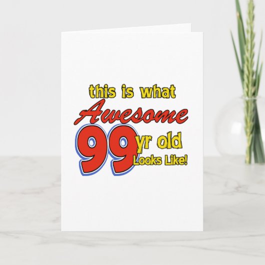 99 JAAR OUDE VERJAARDAG DESIGN KAART (Voorkant)