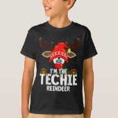 99 Matching Christmas Reindeer - I'm The Techie - T-shirt (Voorkant)
