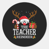 99 Matching Christmas Reindeer Squad Uni-adults Ch Ronde Sticker (Voorkant)