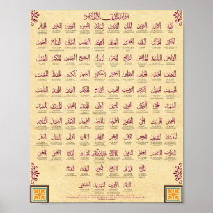 99 Naam van Allah Poster