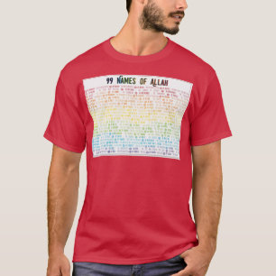 99 Naam van het Poster Allah Asma ul Husna T-shirt