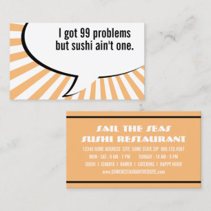 99 problemen maar sushi aint one visitekaartje