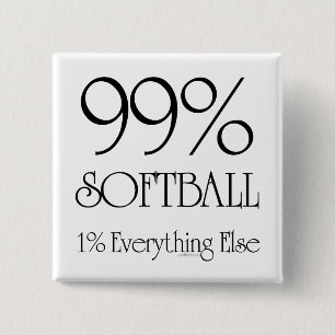 99% Softball Vierkante Button 5,1 Cm