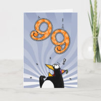 99e anniversaire - Carte de surprise de pingouin