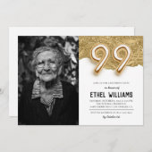 99e anniversaire de fête Invitation (Devant / Derrière)
