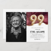 99e anniversaire de fête Invitation (Devant / Derrière)