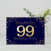 99e anniversaire Foil Invitation (Debout devant)