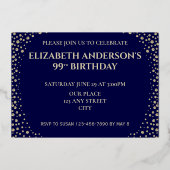 99e anniversaire Foil Invitation (Verso)