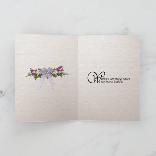 99e carte d'anniversaire avec fleurs de lys alstro (Intérieur)