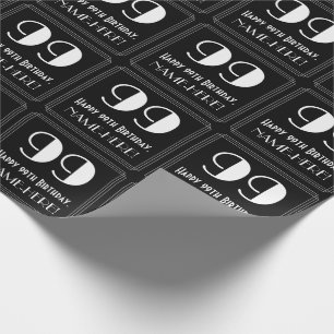 99e verjaardag - Art Deco Geïnspireerde look "99", Cadeaupapier